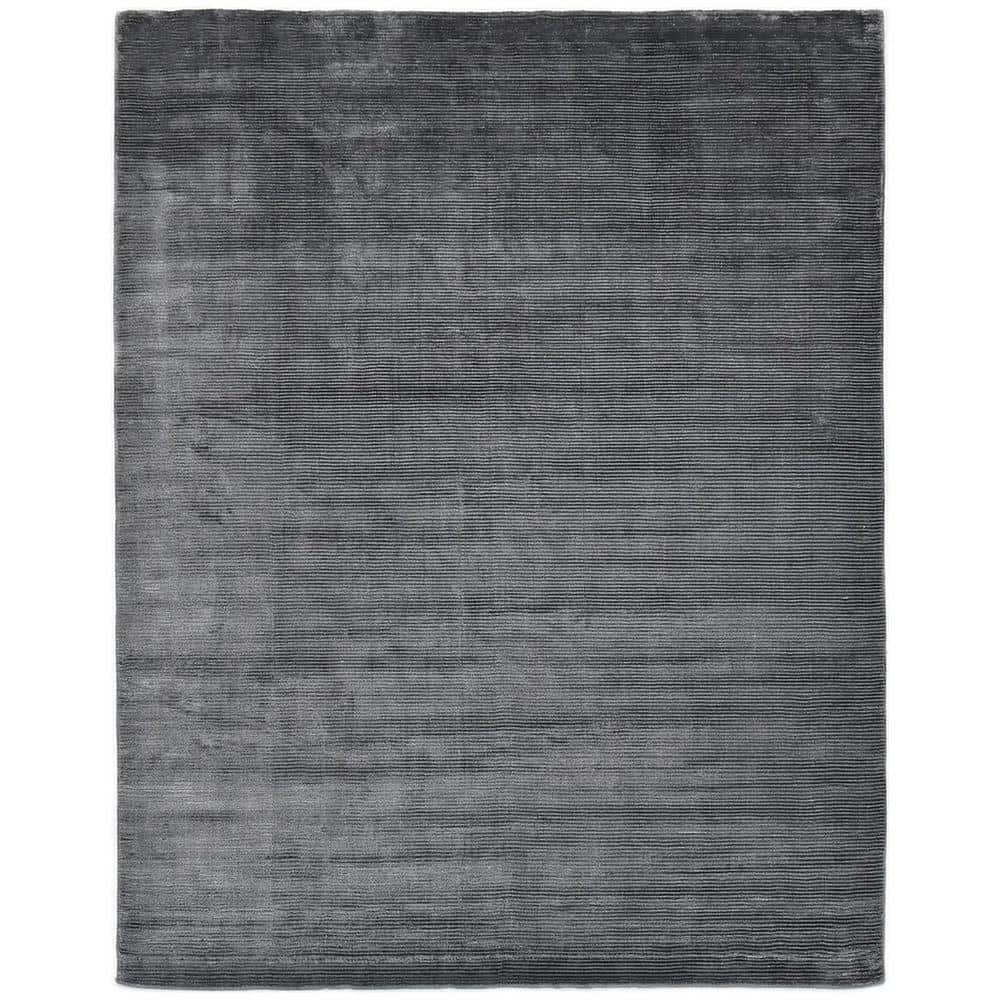Elegant Cordi Dark Gray Hand-Knotted Wool-Blend 9' x 12' Area Rug