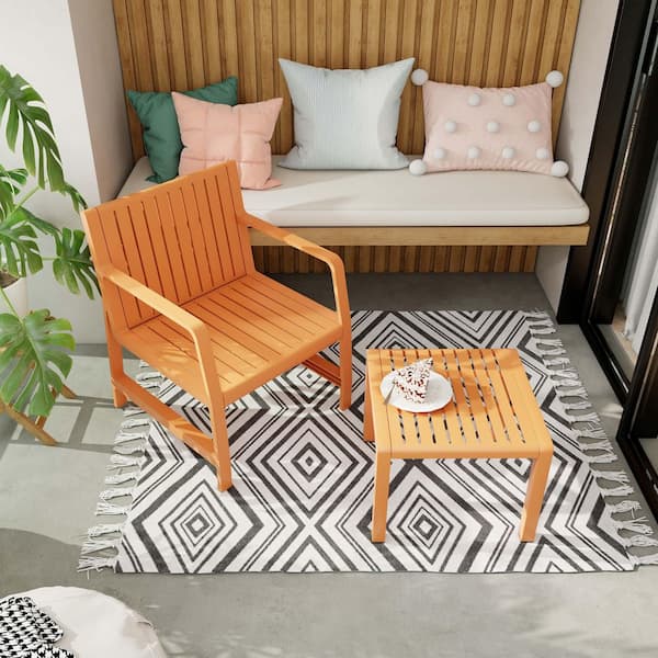 2-Piece Indoor/Outdoor Furniture set 1 Chairs & 1 Coffee Tables Waterproof PP Material-Patio Conversation Set