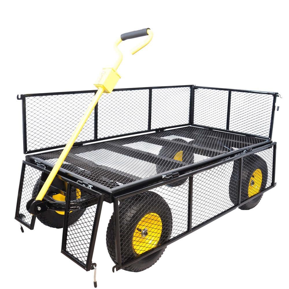 8.6 cu. ft. Metal Wagon Garden Cart Truck Truck, Yellow and Black, Outdoor Garden, Carrying Objects, Model XL price history on PriceWatchPro