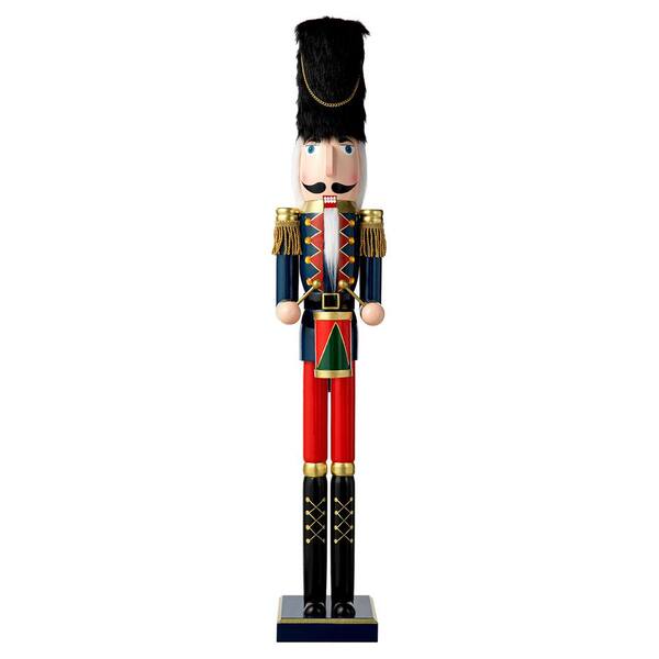 Glitzhome 36 in. H Wooden Christmas Drummer Nutcracker 2010100049 - The ...