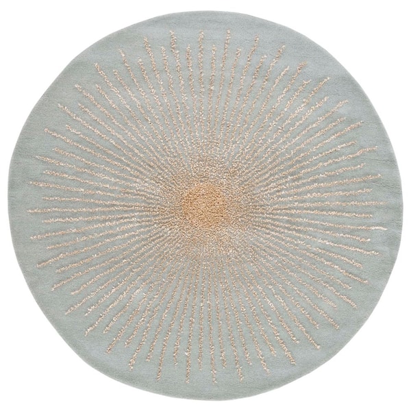 Soho 6 ft. x 6 ft. Round Blue/Beige Astral High-Low Area Rug