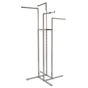 Chrome Steel 32 in. W x 72 in. H 4-Way Rack with Square Tubing Straight Arms