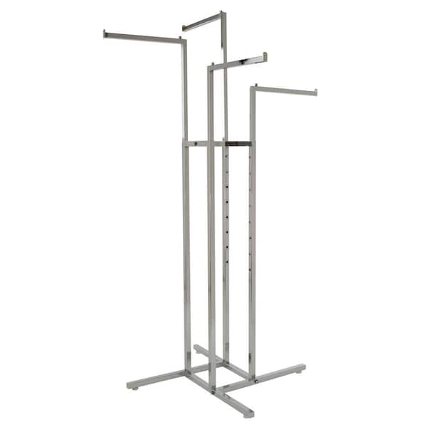 Econoco Chrome Steel 32 in. W x 72 in. H 4-Way Rack with Square Tubing Straight Arms