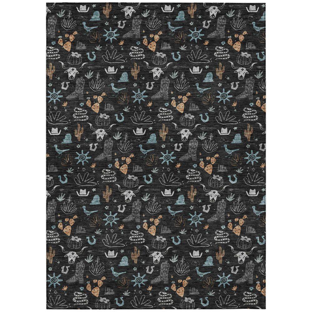 Chantille Machine Washable Indoor/Outdoor Abstract ACN2562 Black 8 ft. x 10 ft. Area Rug price history on PriceWatchPro