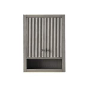 24 in. W x 8 in. D x 33 in. H Bathroom Storage Wall Cabinet in Linear Driftwood Gray/MB