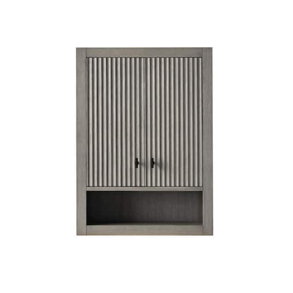 Vanity Art 24 in. W x 8 in. D x 33 in. H Bathroom Storage Wall Cabinet in Driftwood Gray/MB