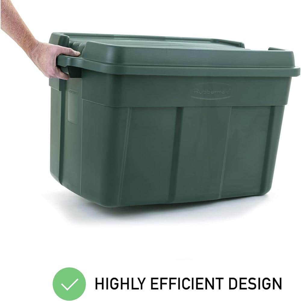 Eco Green Stackable Recycled Plastic Storage Bins with Lids, 37 Gal, Pack of 3