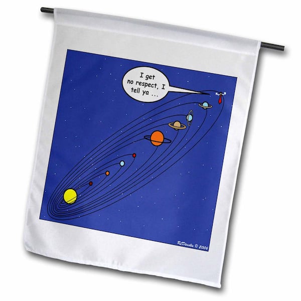 3dRose Rich Diesslins Funny General - Editorial Cartoons 1 ft. x 1-1/2 ft. Pluto Loses Planet Status Flag