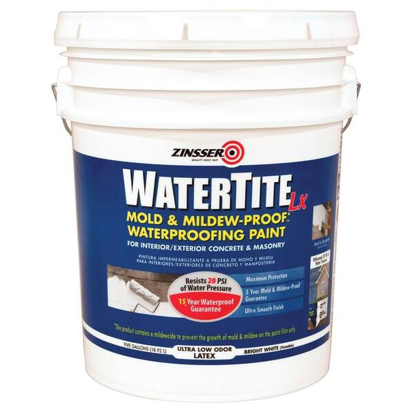 Zinsser 5 Gal Watertite Lx Low Voc Mold And Mildew Proof White Water Based Waterproofing Paint 270269 The Home Depot - Home Depot Paint Basement Walls Zinsser 5 Gal Watertite Lx Low Voc Mold And Mildew Proof White Water Based Waterproofing Paint 270269 The Home Depot - Home Depot Paint Basement Walls