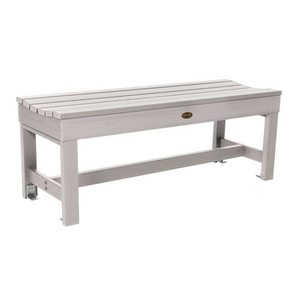 Highwood 4 ft 2-Person Harbor Gray Recylced Plastic Outdoor Bench CM ...