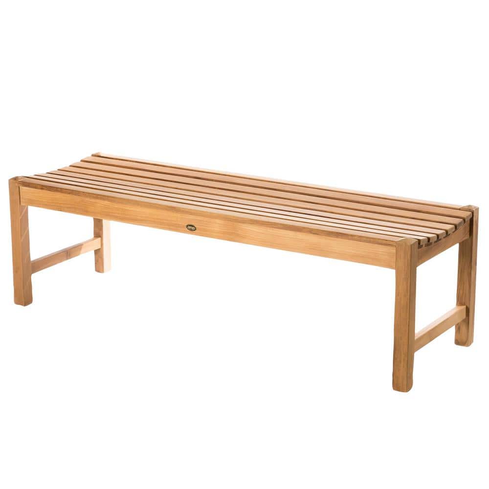 Elite 59" Natural Teak Outdoor Shower Bench