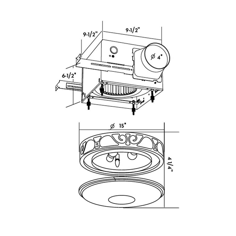 Brushed Nickel Round LED Ceiling Exhaust Fan with Light