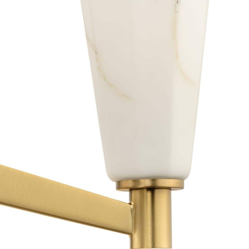 Tosca 41'' Brushed Bronze 6-Light Chandelier with Faux Alabaster Shades