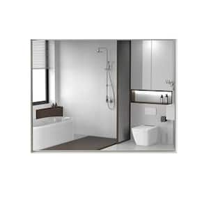 40 in. W. x 30 in. H Rectangular Framed Wall Bathroom Vanity Mirror in White