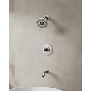 Single Handle 2-Spray Shower Faucet Set  with High Pressure in Brushed Nickel (Valve Included)