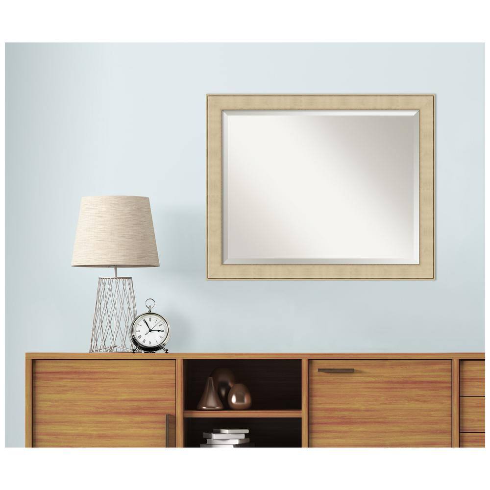 Elegant Honey-Silver Beveled Bathroom Vanity Mirror 32" x 26"