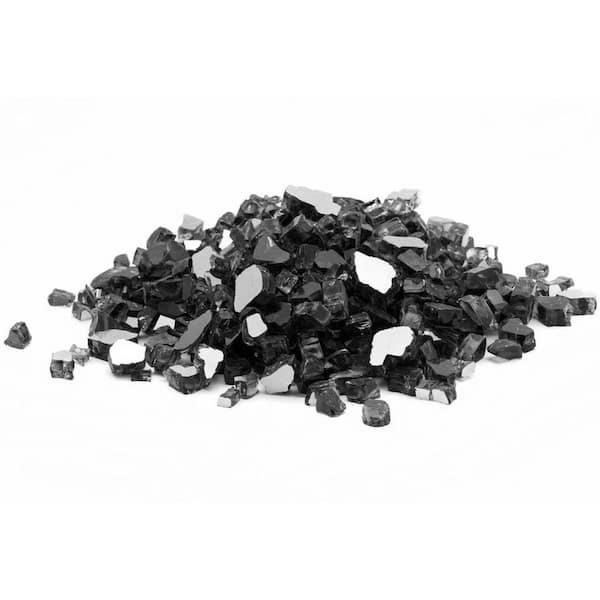 Margo Garden Products 1/2 in. 10 lb. Medium Black Reflective Tempered Fire Glass