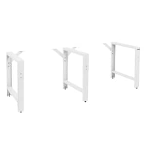 20 in. L to 29 in. to 35 in. H White Adjustable Workbench Frame 3-Legs