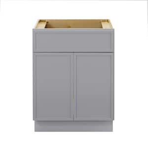 24 in. W x 21 in. D x 32.5 in. H 2-Doors Bath Vanity Cabinet without Top in Gray