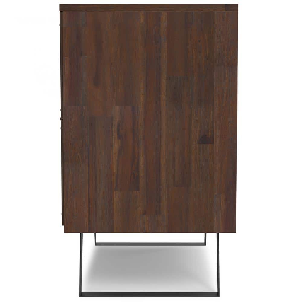 Lowry Distressed Charcoal Brown Solid Acacia Wood Sideboard Buffet