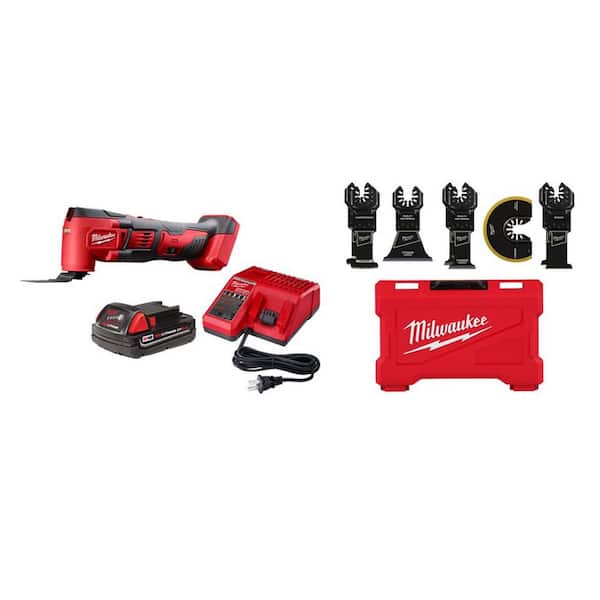 M18 18V Oscillating Multi-Tool Kit w/ 2Ah Battery, Charger with 8-Pc OMT Blade Kit