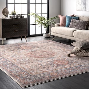 Melina Grecian Distressed Gray 9 ft. x 12 ft. Area Rug