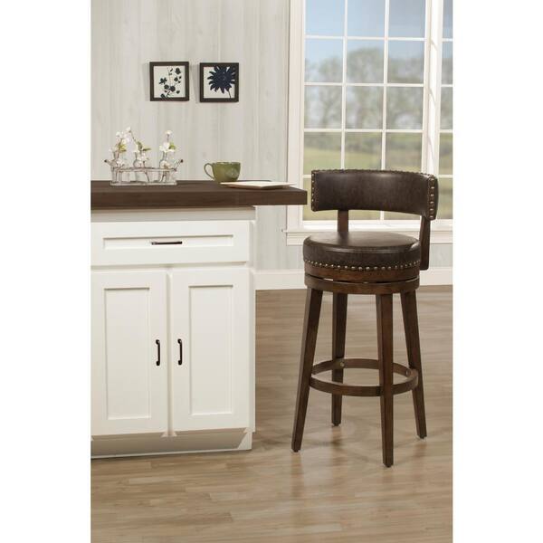 Hillsdale Furniture Lawton 30. in Swivel Walnut Bar Stool
