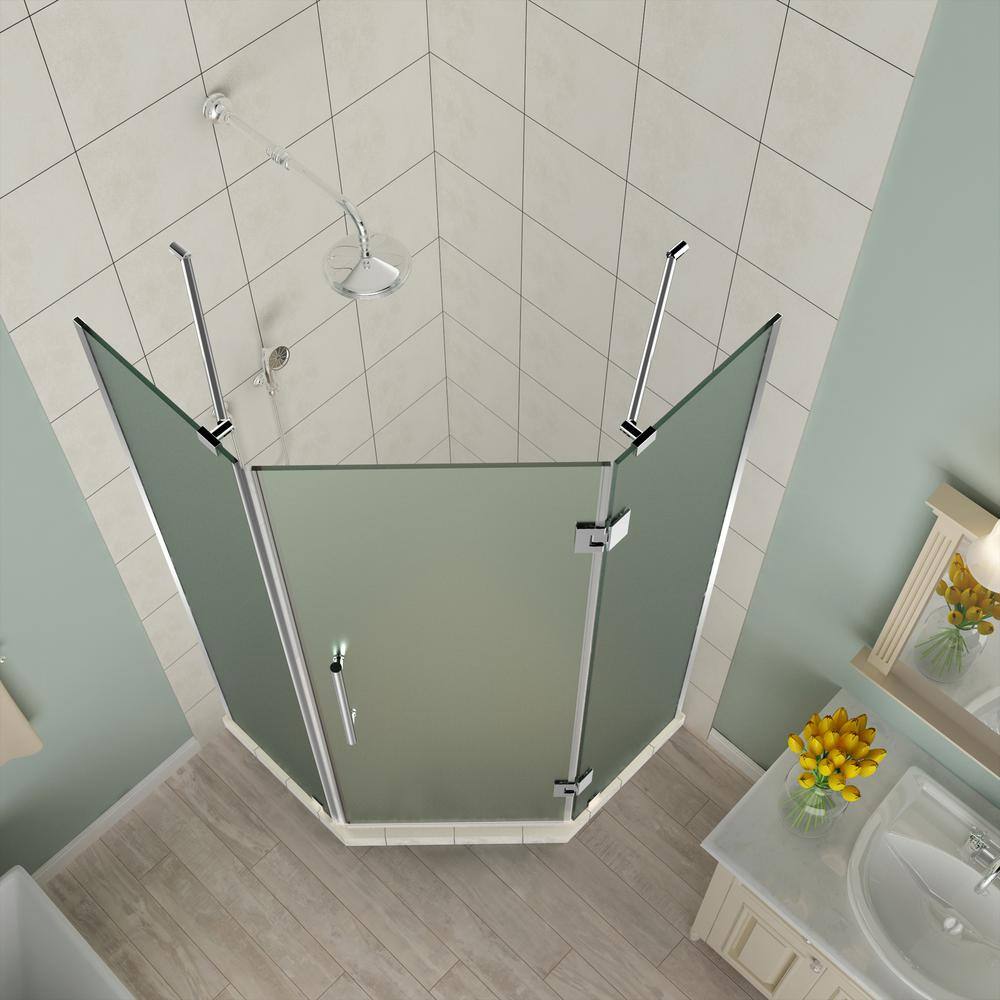 Merrick 40.5" x 72" Chrome Frameless Neo-Angle Shower Enclosure