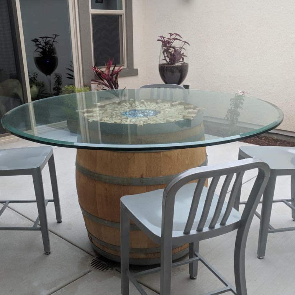 23" Clear Round Tempered Glass Table Top with Beveled Edge