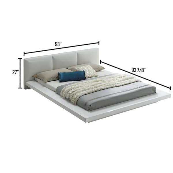 William's Home Furnishing Christie White Queen Bed Platform Bed