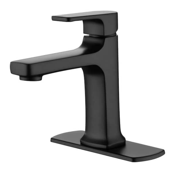Dean Single Hole Single-Handle Lavatory Bathroom Faucet Rust Resist in Matte Black