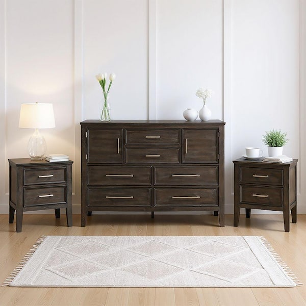 dark brown dresser and nightstand set Covetown Dark Brown Panel Bedroom Set – Luna Furniture main image 1
