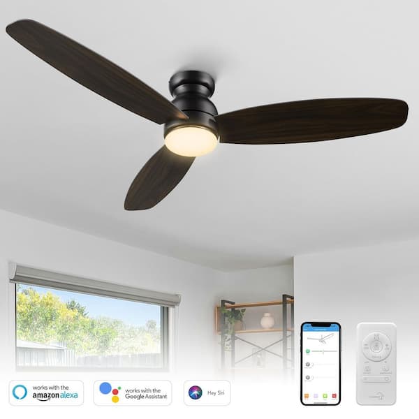 CARRO Trendsetter 60 in. Dimmable LED Indoor/Outdoor Black Smart Ceiling Fan with Light and Remote, Works w/Alexa/Google Home