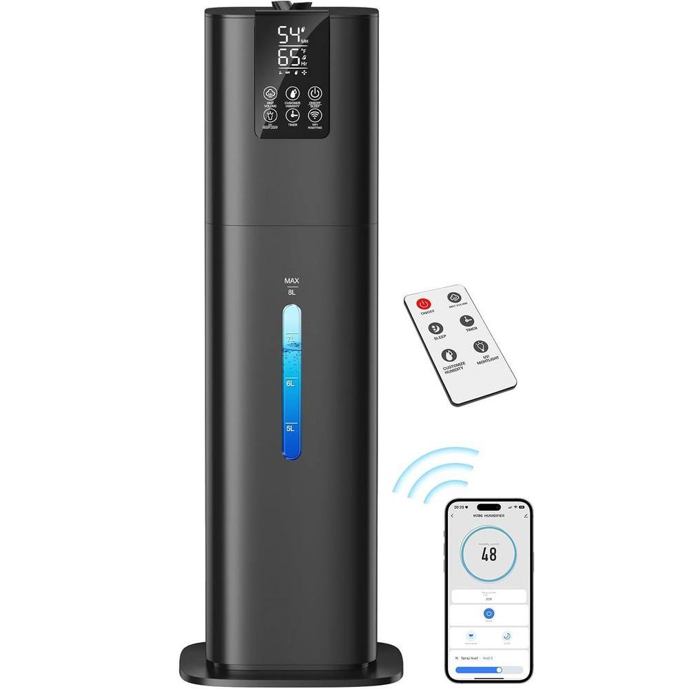 2.11 Gal. Top Fill Cool Mist Smart Humidifiers with Smart App and Remote Control, 3 Speed for Large Rooms in Black price history on PriceWatchPro