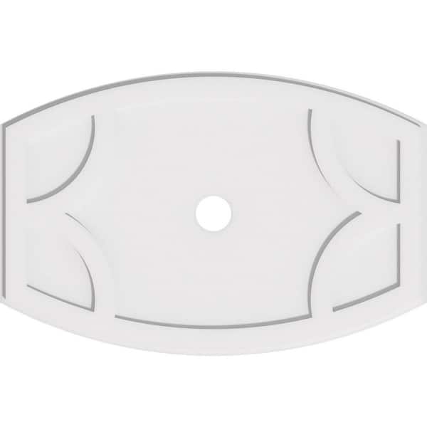 Ekena Millwork 36 in. W x 24 in. H x 3 in. ID x 1 in. P Kailey Architectural Grade PVC Contemporary Ceiling Medallion
