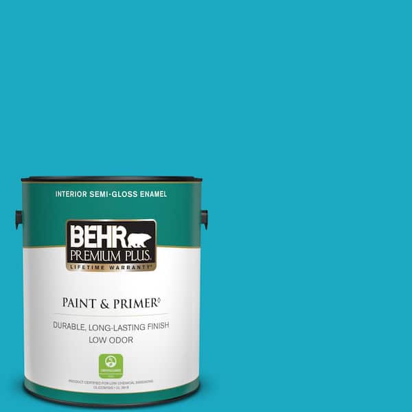 BEHR PREMIUM PLUS 1 gal. #P480-5 High Dive Semi-Gloss Enamel Low Odor Interior Paint & Primer