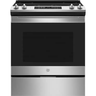 30 in. 5.3 cu. ft. Slide-In Electric Range with Self-Cleaning Oven in Stainless Steel