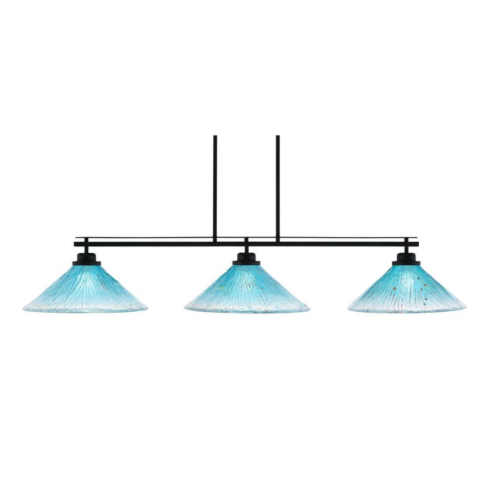 Monroe 3-Light Billiard Light, Round Fitter, Matte Black Finish, 16 in. Tea