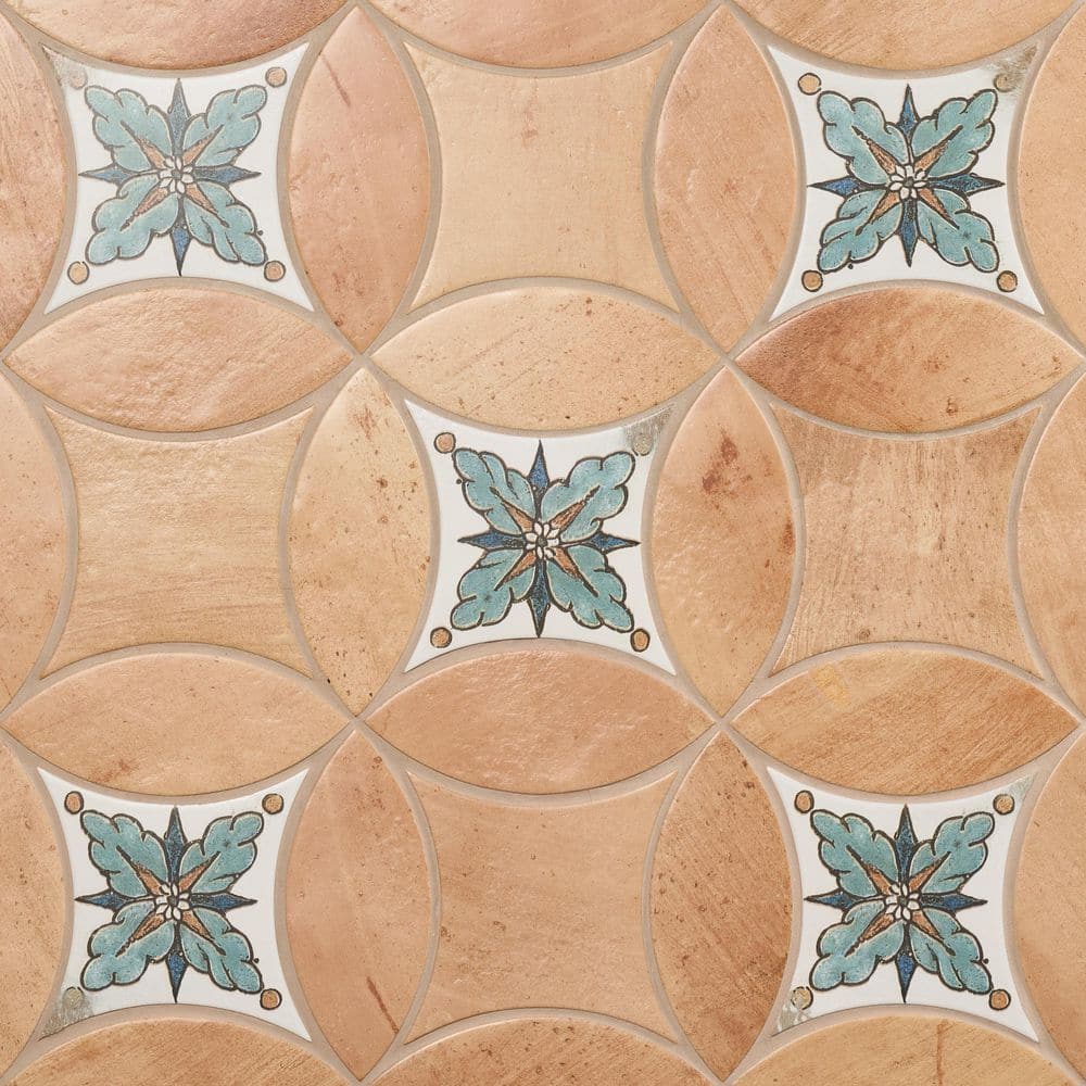 Dorel Peach Deco Amelia 3.14 in. x 0.39 in. Petal and Kite Matte Porcelain Floor and Wall Tile Sample price history on PriceWatchPro