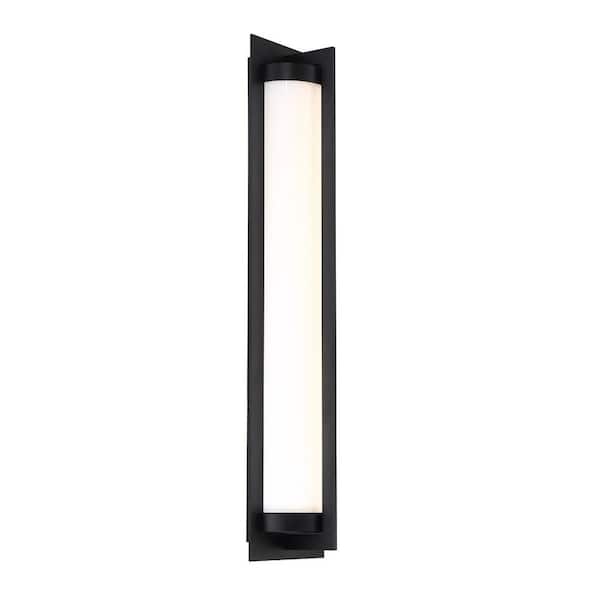 WAC Lighting Oberon 26 in. Black Integrated LED Outdoor Wall Sconce, 3000K