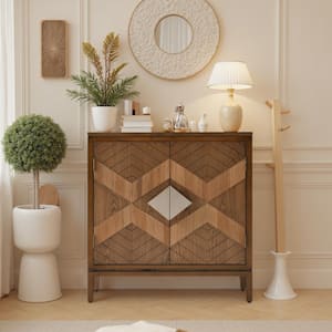 Rich Brown 14 in. W Enhanced Vintage Cabinet Dresser with Artisan Doors and Predominantly Solid Wood