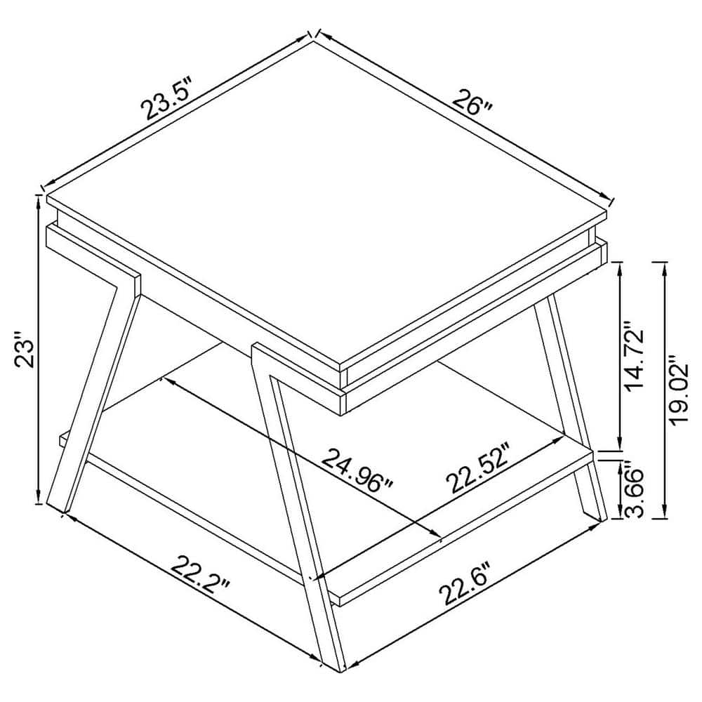 Modern White High Gloss and Chrome Rectangular End Table