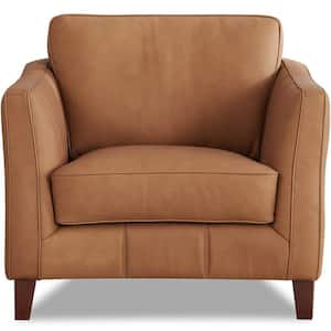 Aria Saddle Top Grain Leather Arm Chair with Removable Cushion