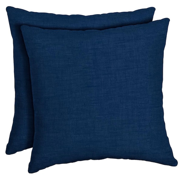 ARDEN SELECTIONS 16 x 16 Sapphire Blue Leala Square Outdoor Throw Pillow (2-Pack)
