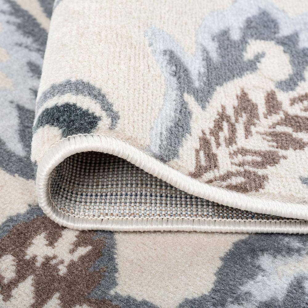 Madison Cream Floral Rectangular Synthetic Area Rug 2x3