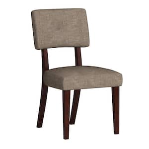 Amelia Gray Fabric and Espresso Fabric Tufted and Cushioned Side Chair (Set of 2)