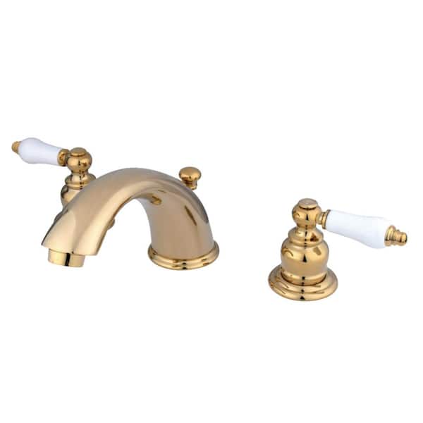 Kingston Brass Magellan 8 in. Widespread 2-Handle Bathroom Faucet in Polished Brass