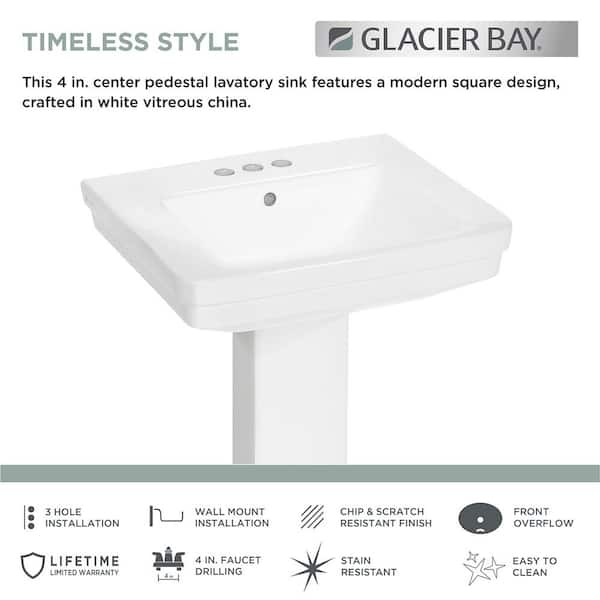 GLACIER BAY buy WESTMINSTER PEDESTAL LEG; RETAIL $99.00; COLOR: WHITE; DIMENSIONS: 1