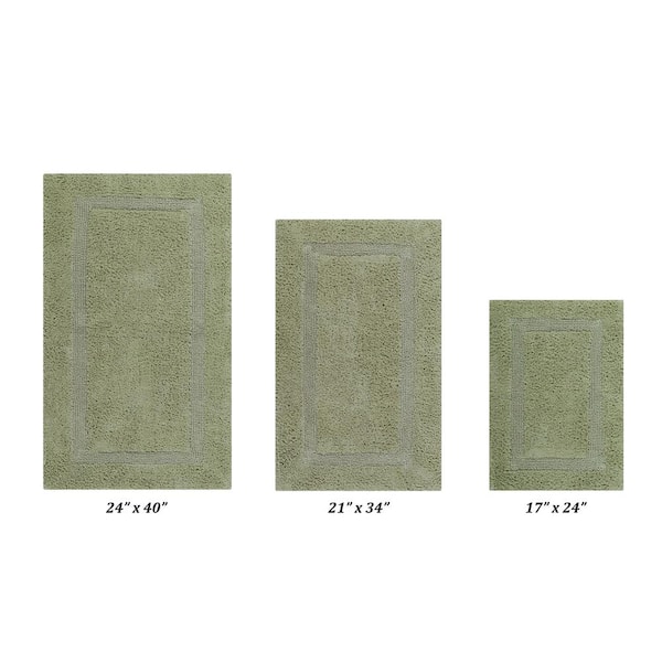 Better Trends Lux Collection Sage 17 in. x 24 in., 21 in. x 34 in., 24 in. x 40 in. 100% Cotton 3-Piece Bath Rug Set