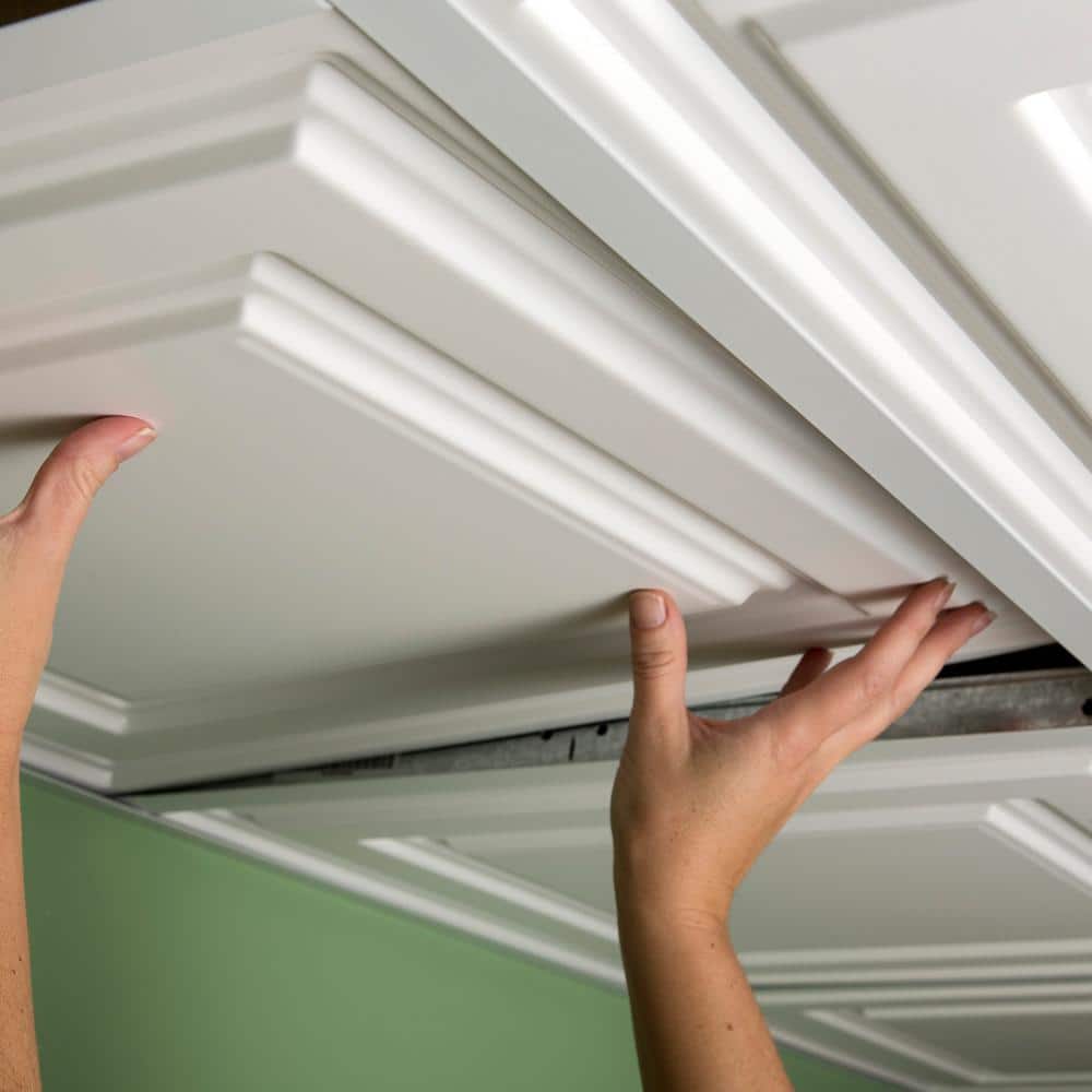 2 ft x 2 ft White PVC Ceiling Tile Panel Pack
